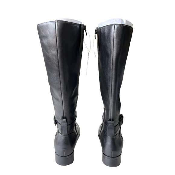 Naturalizer Boot Rena Tall Riding Buckle Black Leather Wide Calf Womens Size 9.5 - Picture 4 of 14